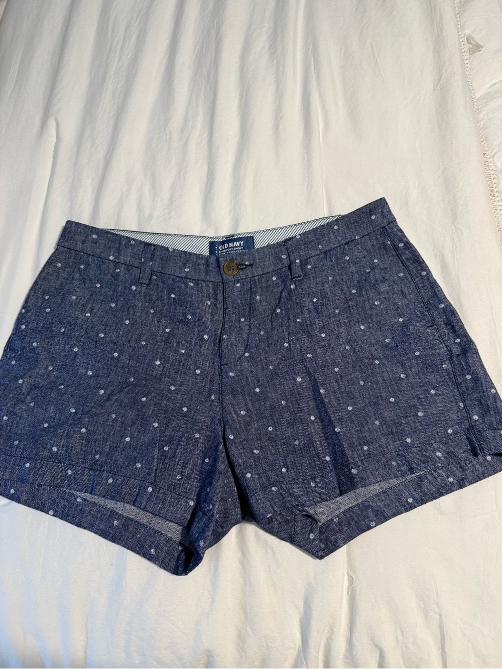 Old Navy Navy Dot Linen-Blend Women's Shorts